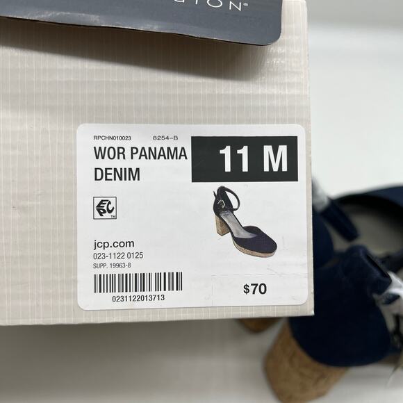 Worthington Womens Panama Block Heel Pumps Denim Size 11M - Picture 10 of 10